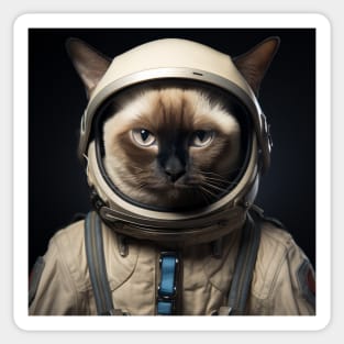 Astronaut Cat in Space - Siamese Sticker